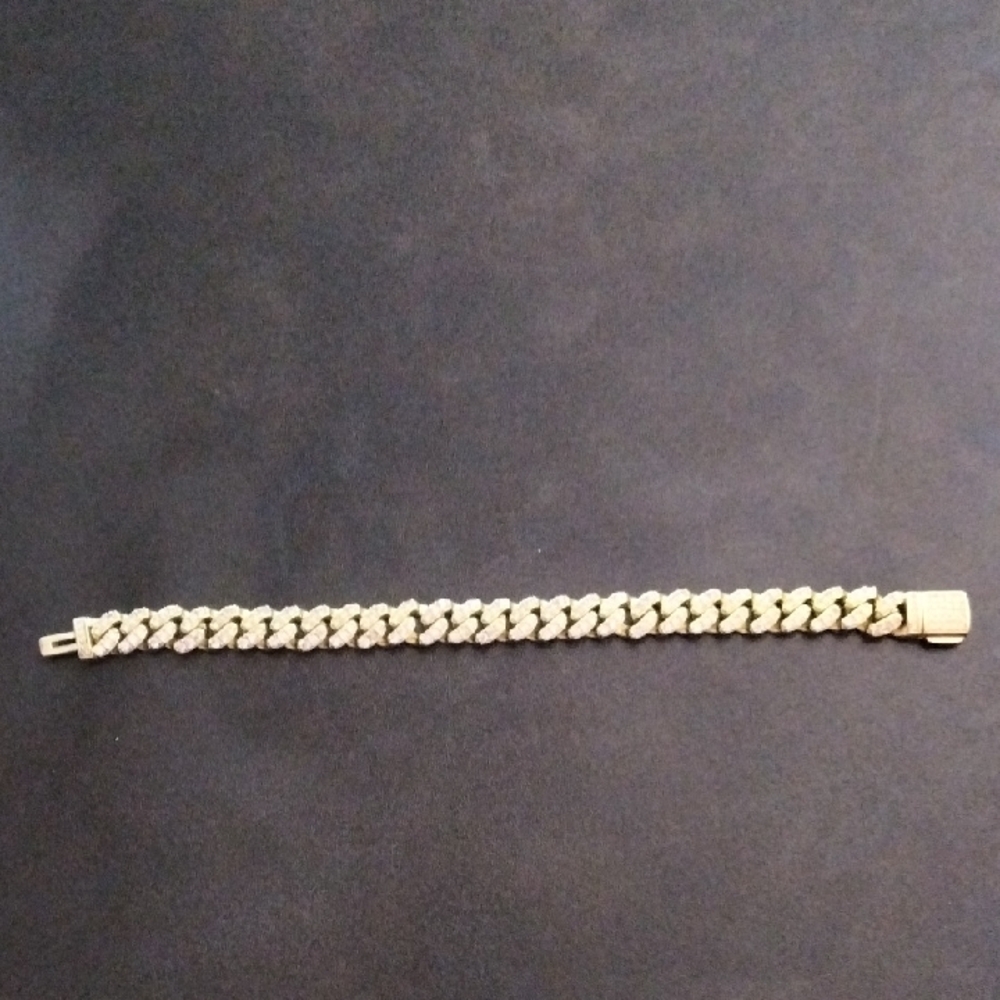 Gold-Tone Faux Diamond Unisex Bracelet